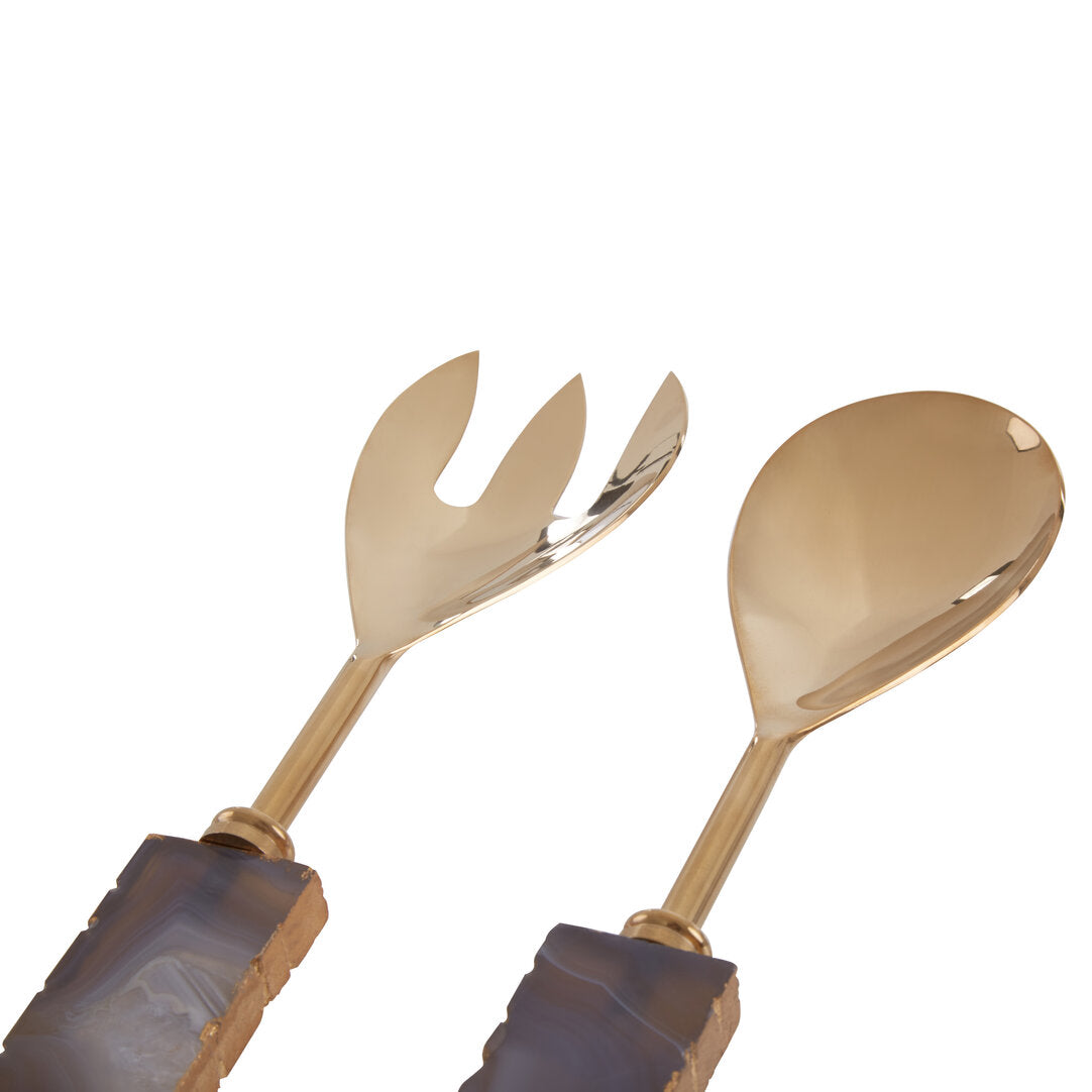 Vena Serving Set - Grey And Gold
