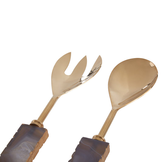 Vena Serving Set - Grey And Gold