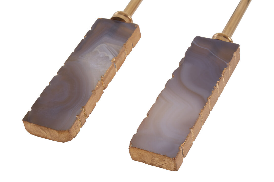 Vena Serving Set - Grey And Gold