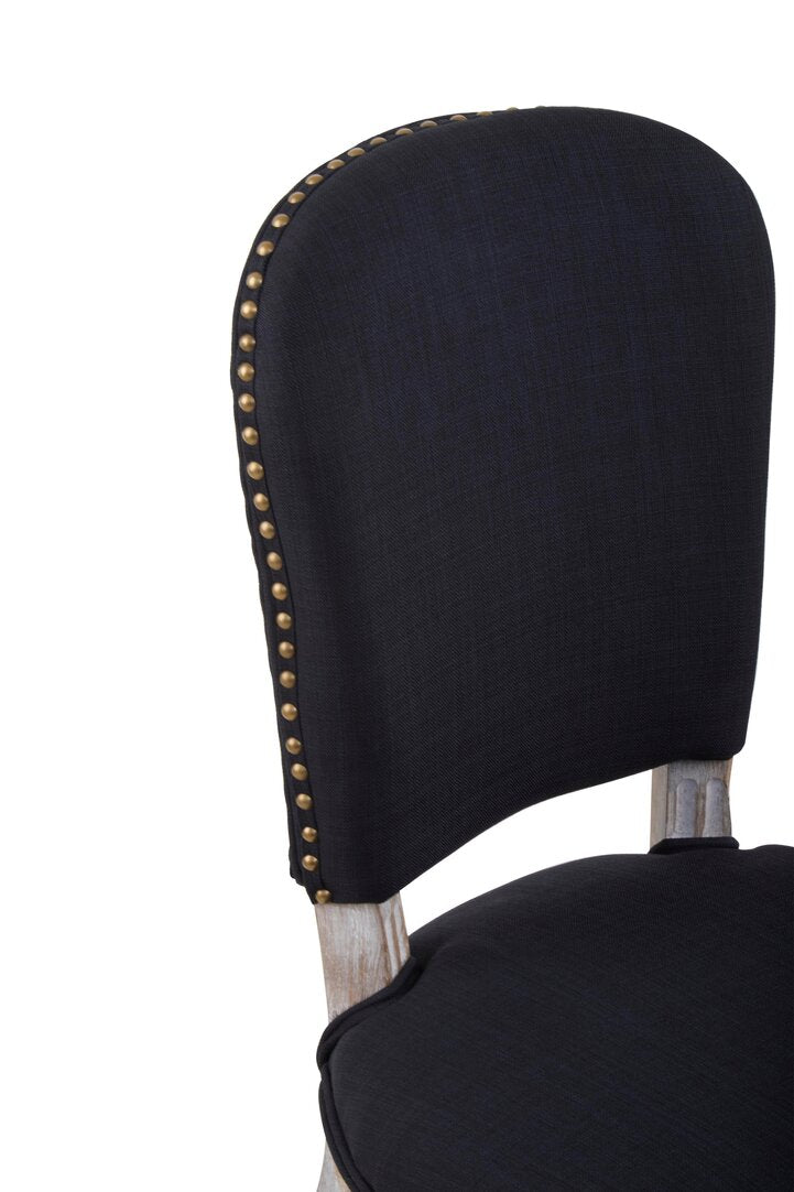 Velassi Dining Chair - Black Linen