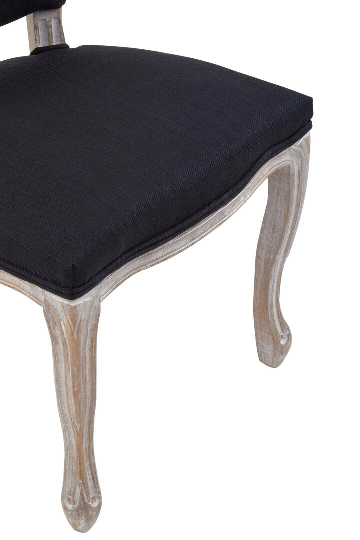 Velassi Dining Chair - Black Linen
