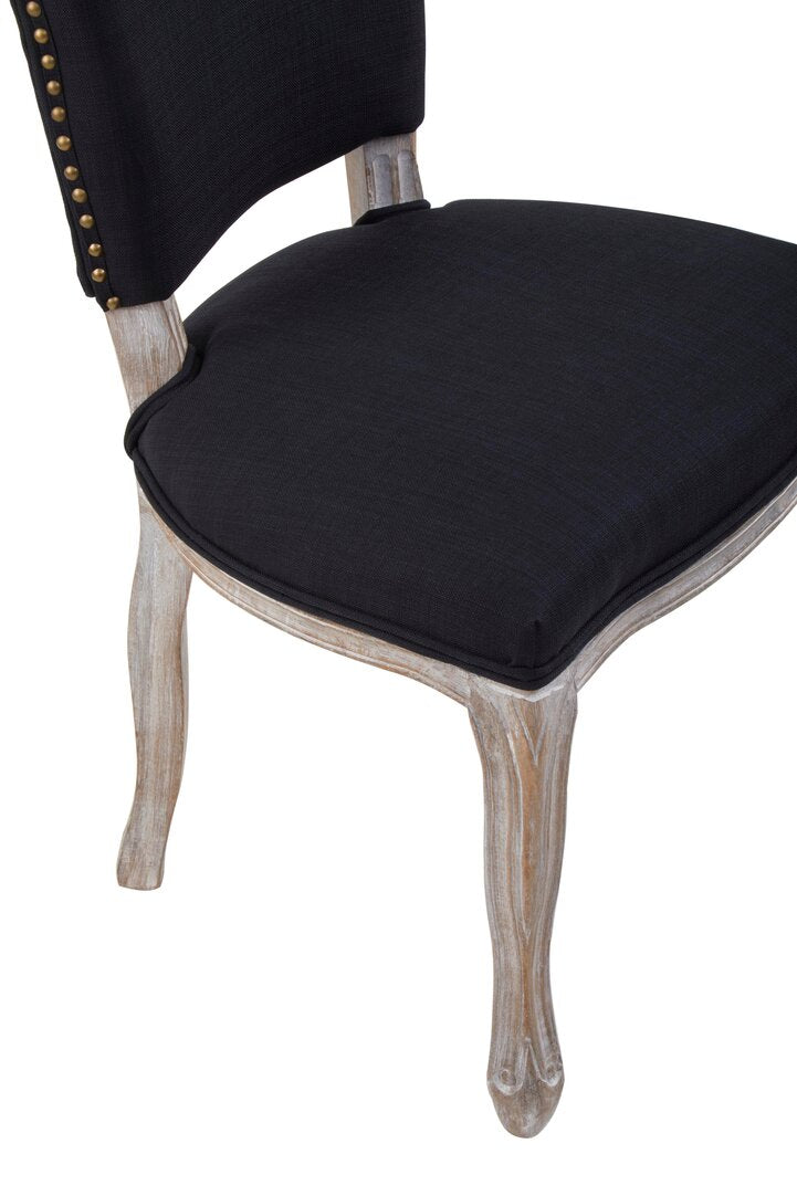 Velassi Dining Chair - Black Linen