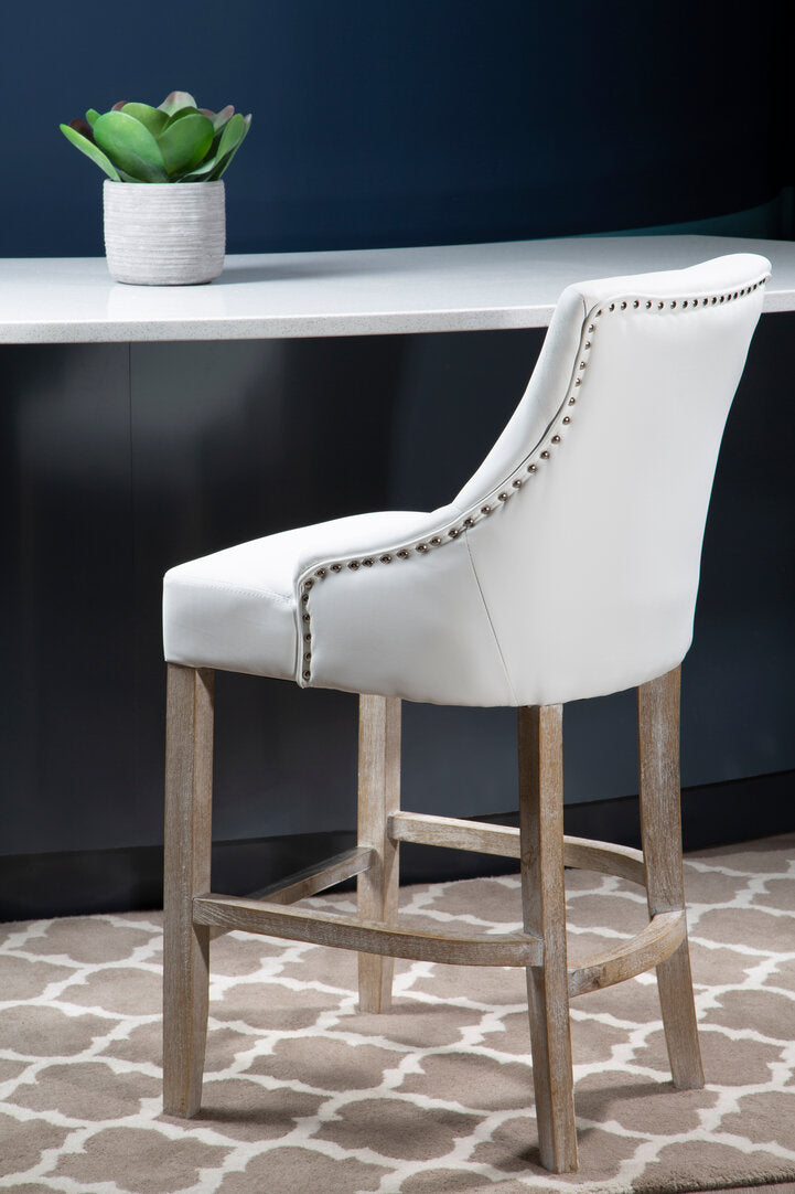 Velassi Bar Chair- Ivory Velvet
