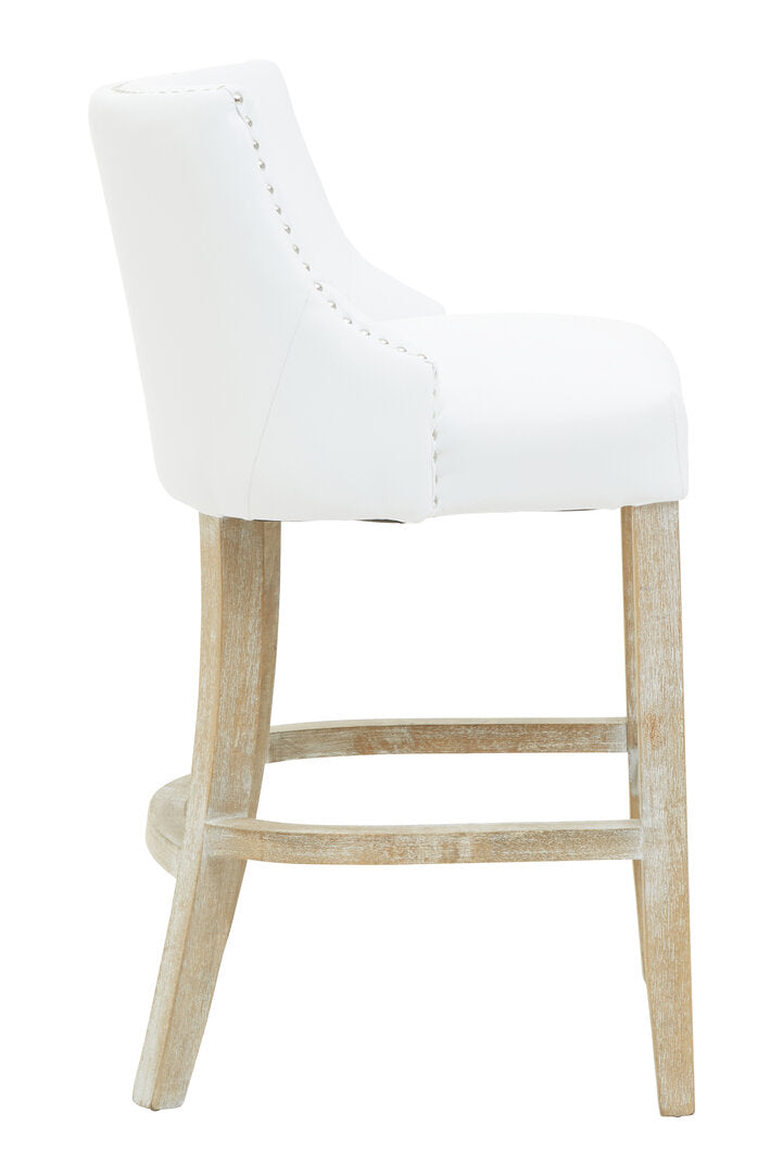 Velassi Studded Bar Chair - White