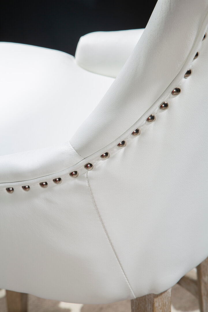 Velassi Studded Bar Chair - White