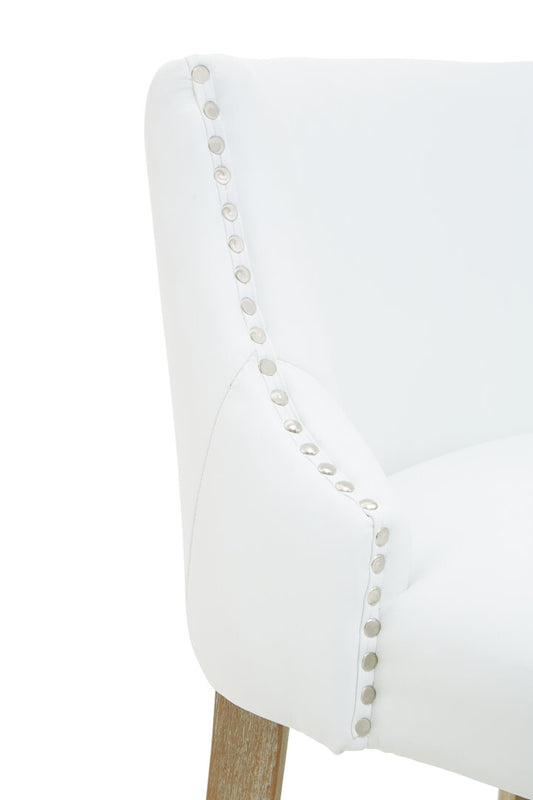 Velassi Studded Bar Chair - White