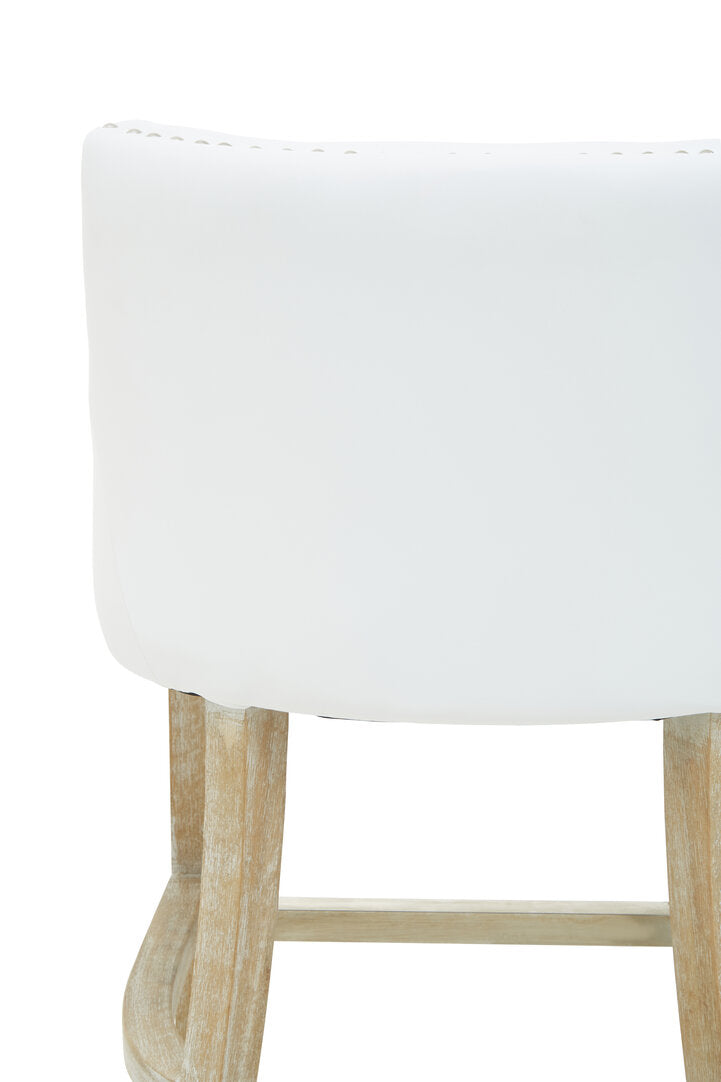Velassi Studded Bar Chair - White