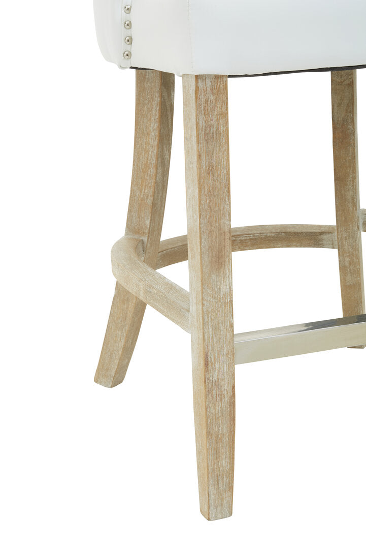 Velassi Studded Bar Chair - White