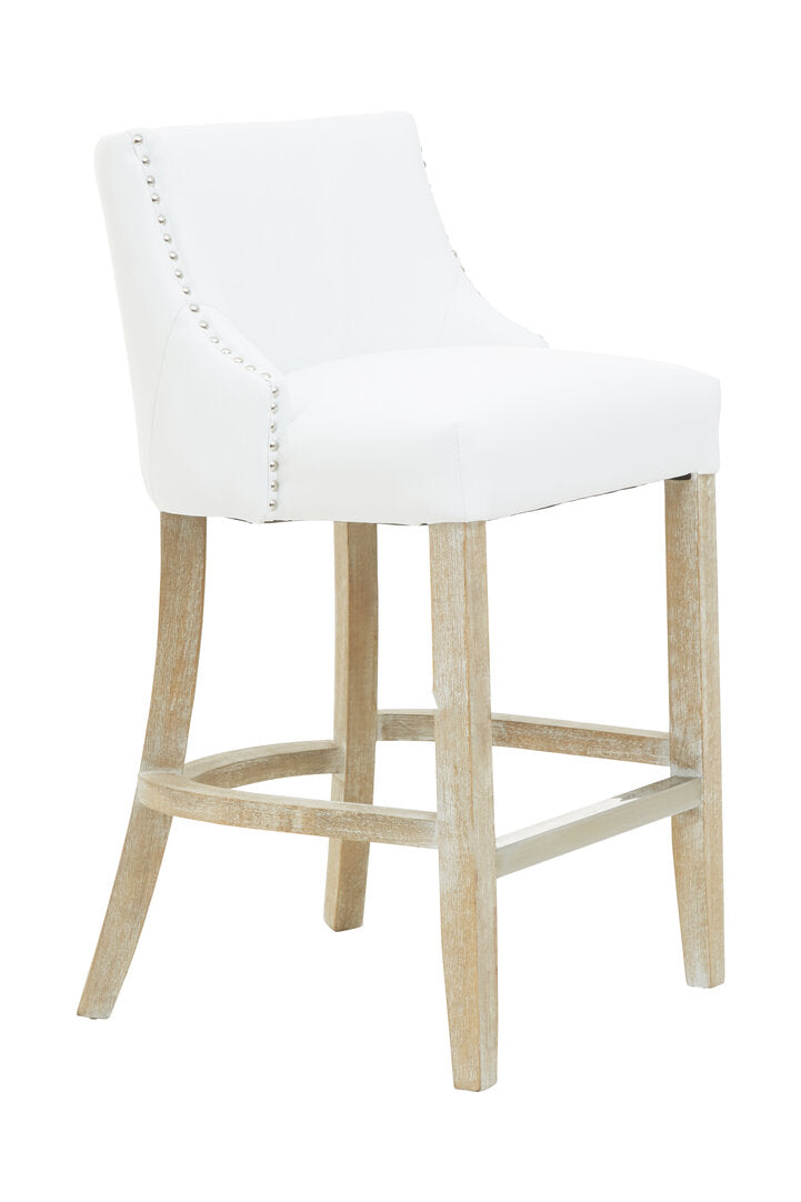 Velassi Studded Bar Chair - White