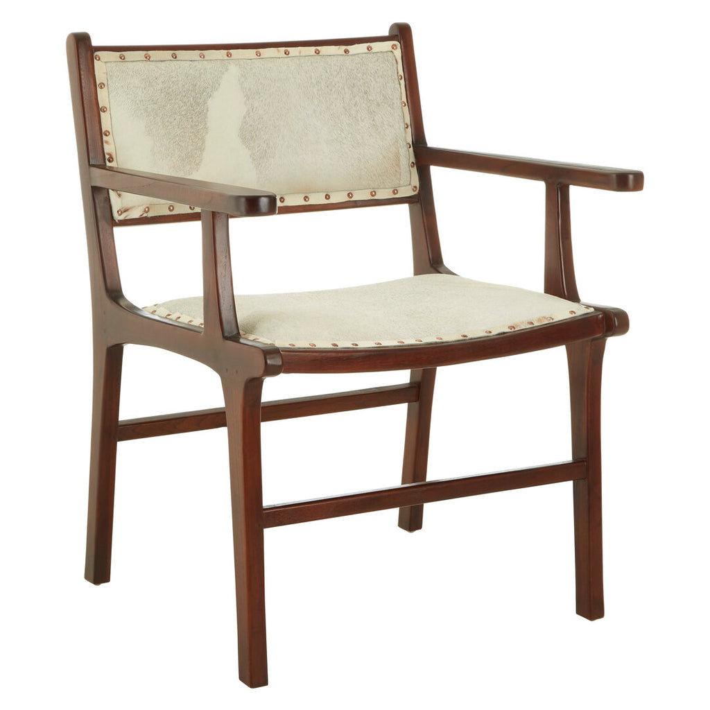 Solace Leather Teak Wood Dining Chair