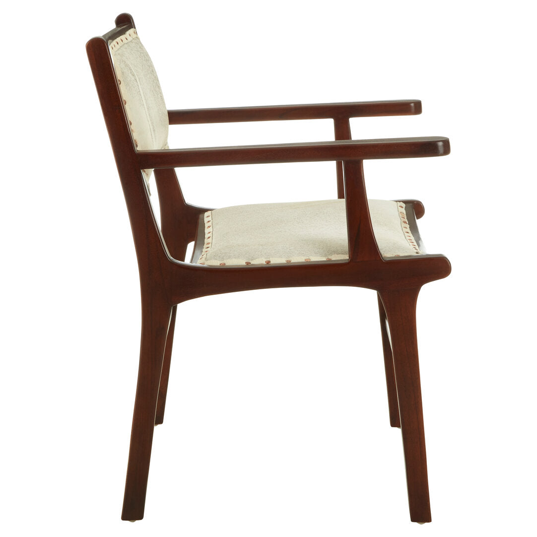 Solace Leather Teak Wood Dining Chair