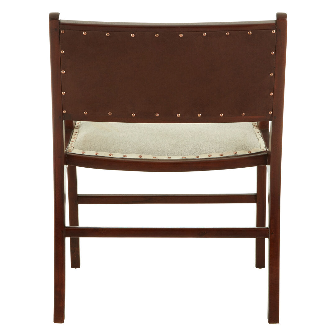 Solace Leather Teak Wood Dining Chair