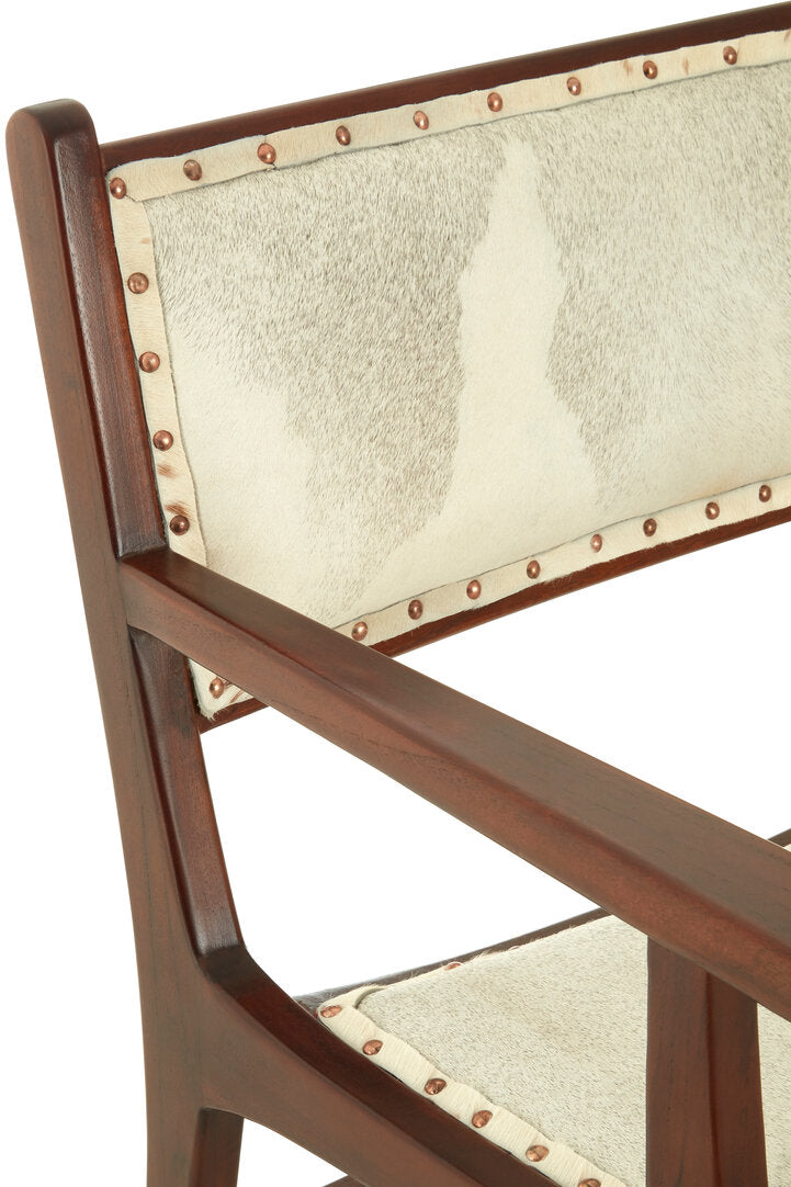Solace Leather Teak Wood Dining Chair