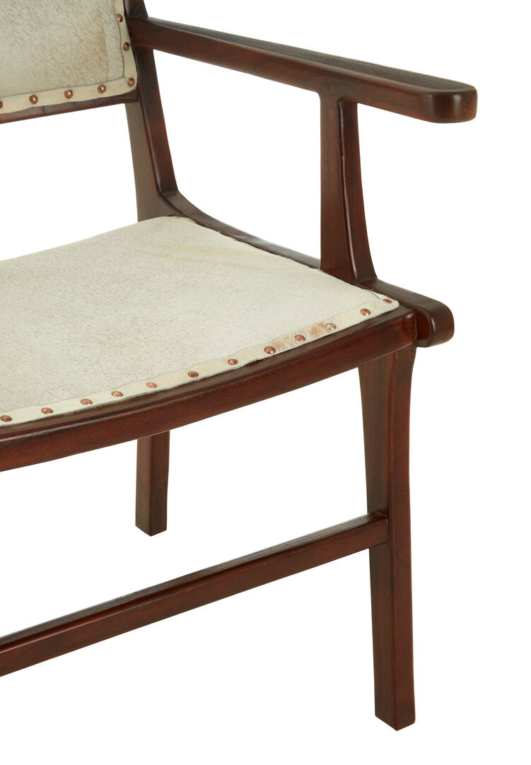 Solace Leather Teak Wood Dining Chair