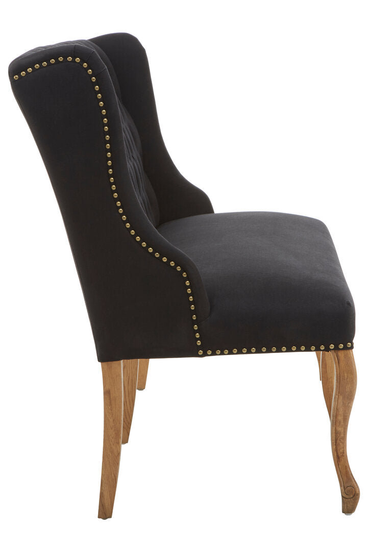 Edmund 2 Seat Bench Sofa - Black