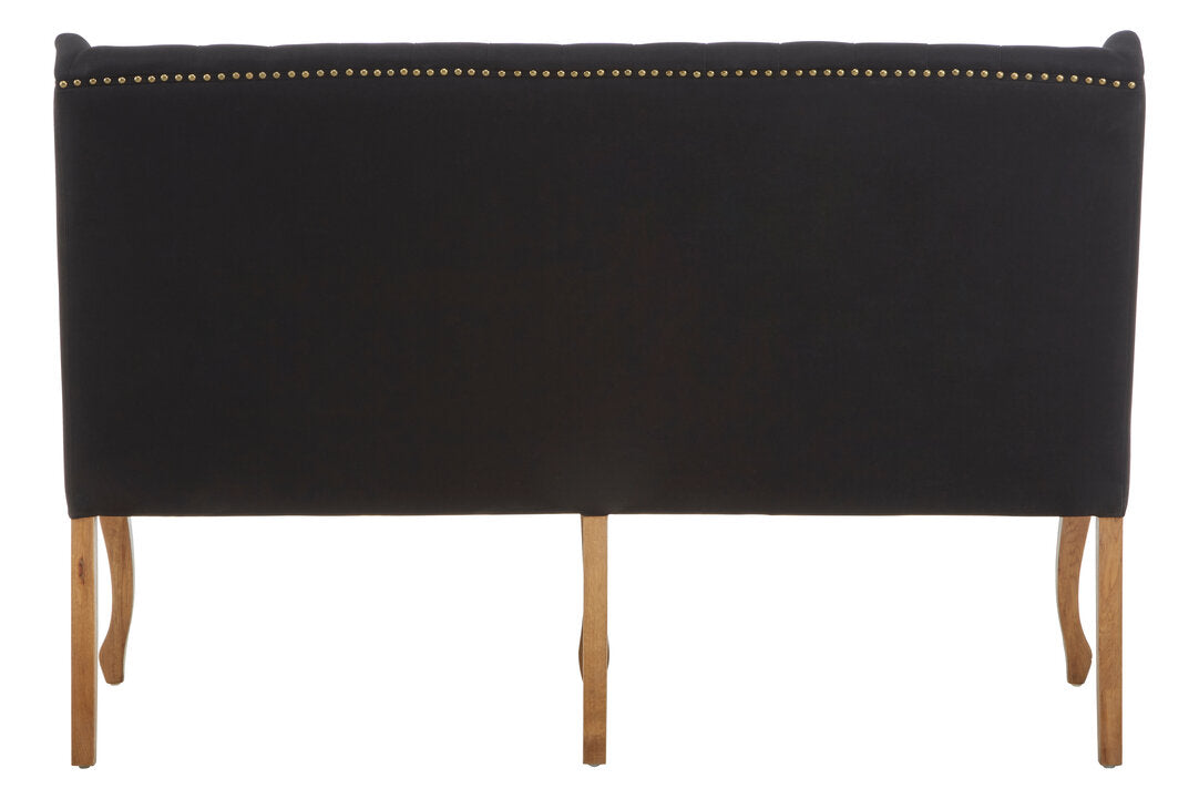 Edmund 2 Seat Bench Sofa - Black
