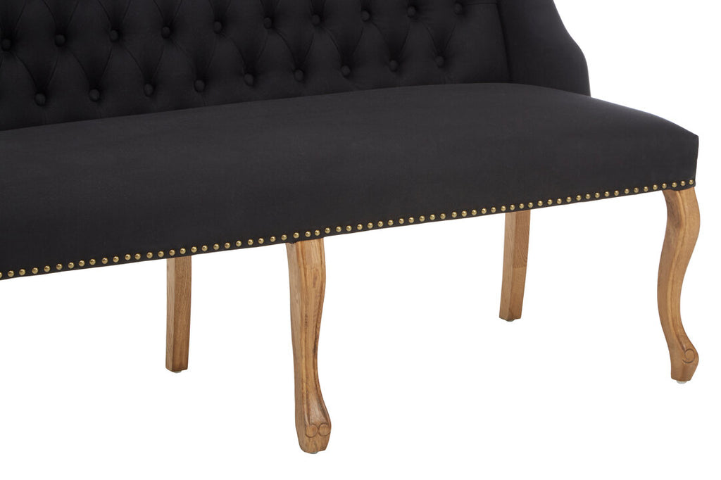 Edmund 2 Seat Bench Sofa - Black