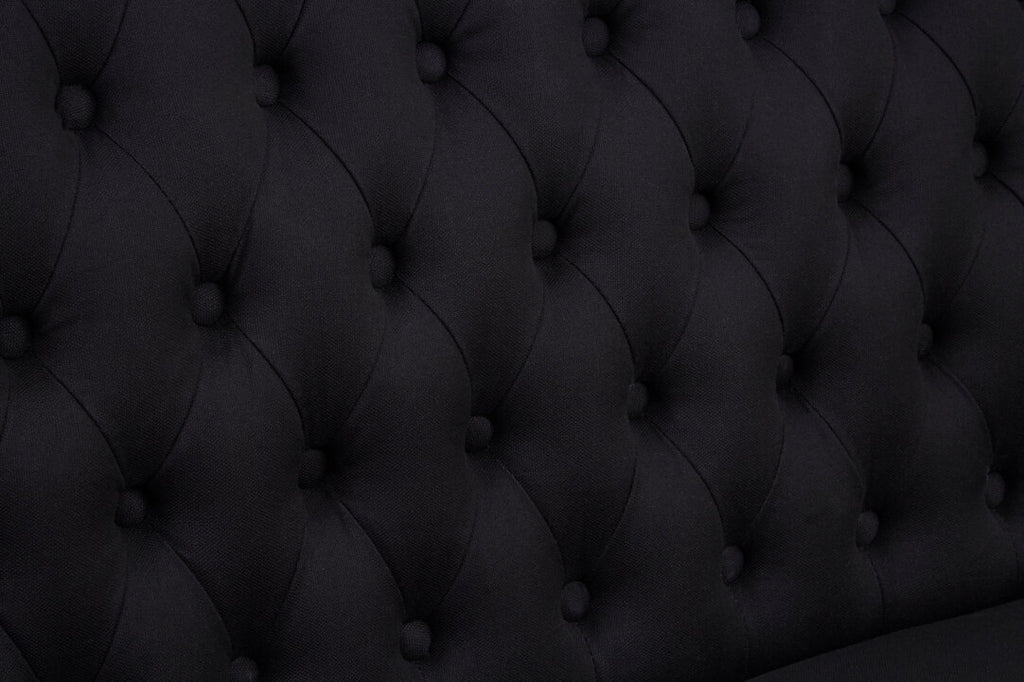 Edmund 2 Seat Bench Sofa - Black