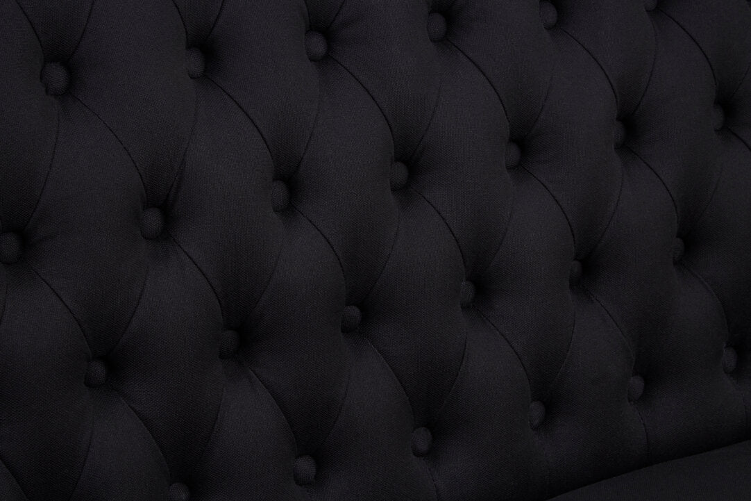 Edmund 2 Seat Bench Sofa - Black
