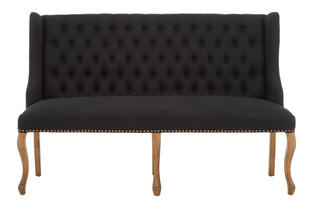 Edmund 2 Seat Bench Sofa - Black