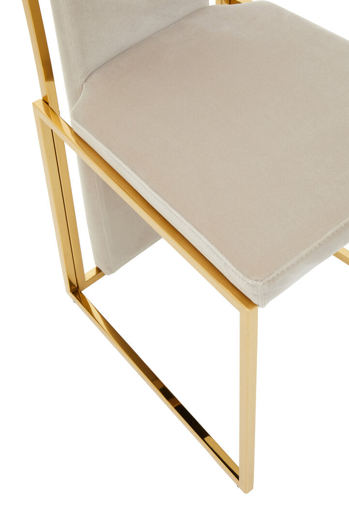 Port Dining Chair - Gold & Mink