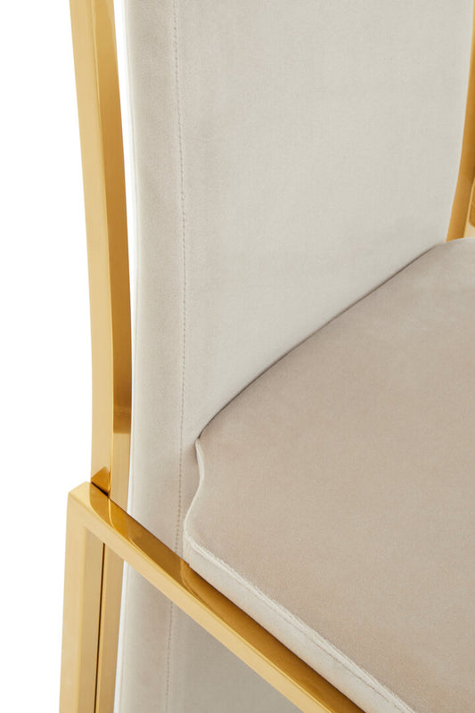 Port Dining Chair - Gold & Mink
