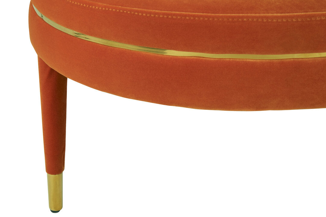 Gwyneth Velvet Footstool - Orange