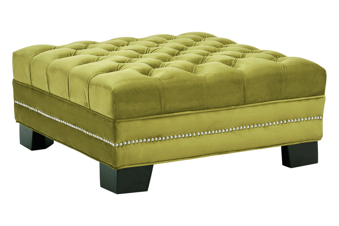 Rhodes Footstool - Moss Velvet