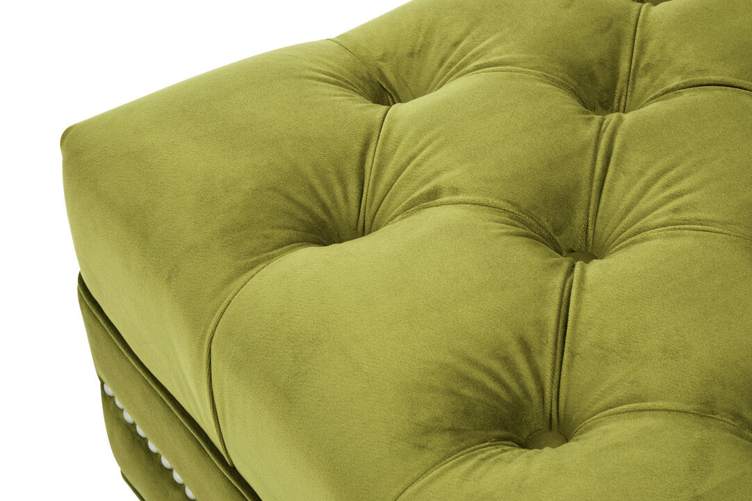 Rhodes Footstool - Moss Velvet
