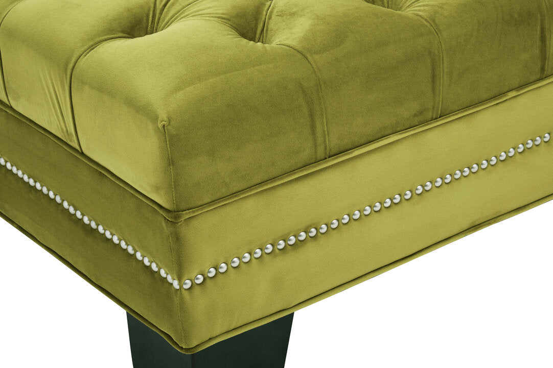 Rhodes Footstool - Moss Velvet