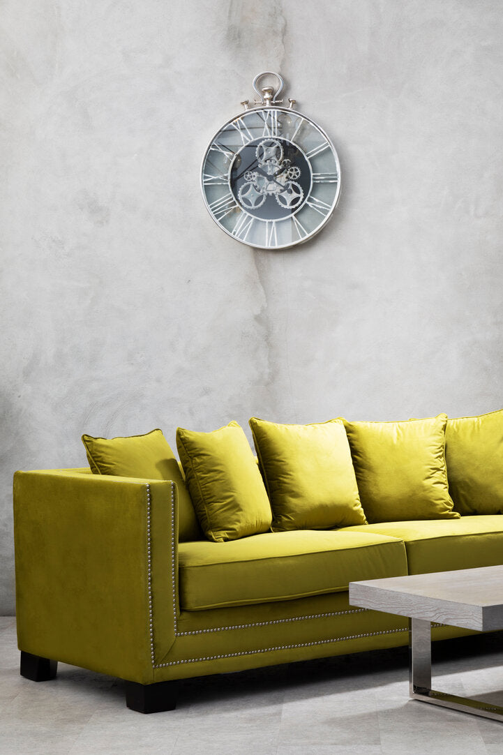 Rhodes 3 Seater Sofa - Moss Velvet