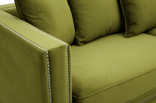 Rhodes 3 Seater Sofa - Moss Velvet