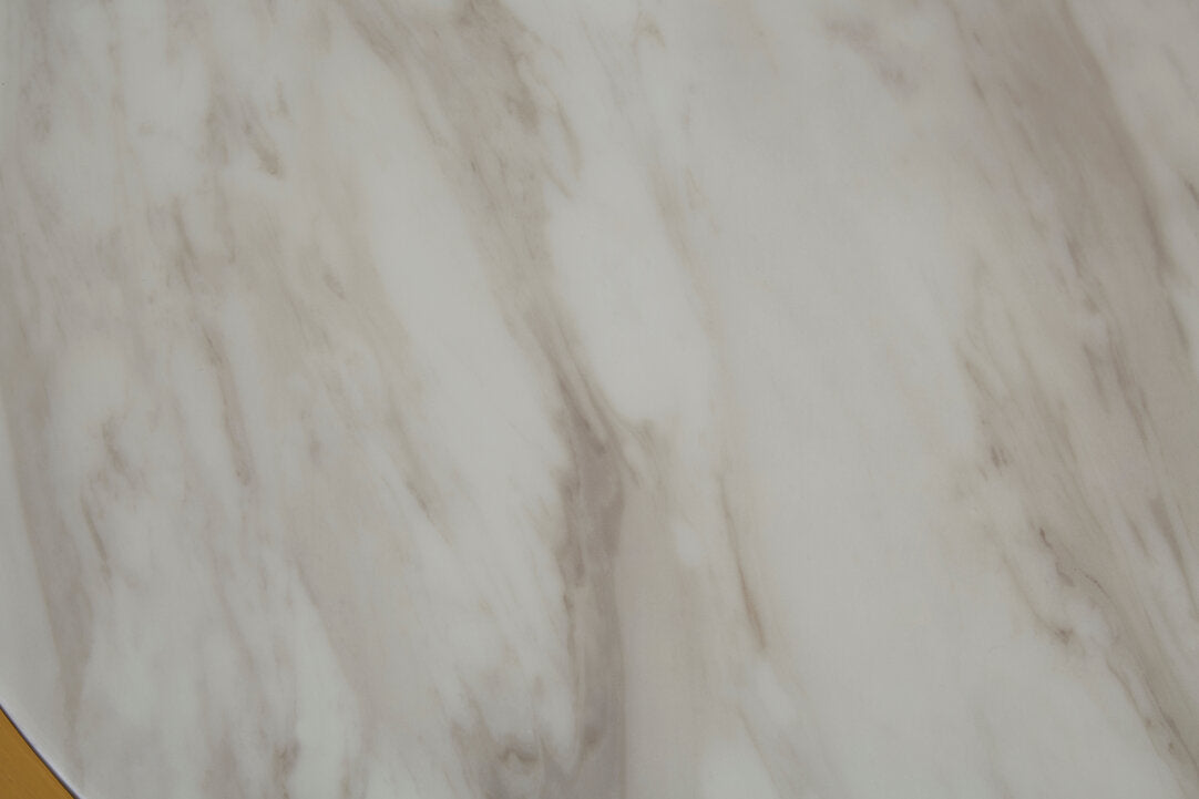 Caesar Round Coffee Table - Gold and Marble Effect