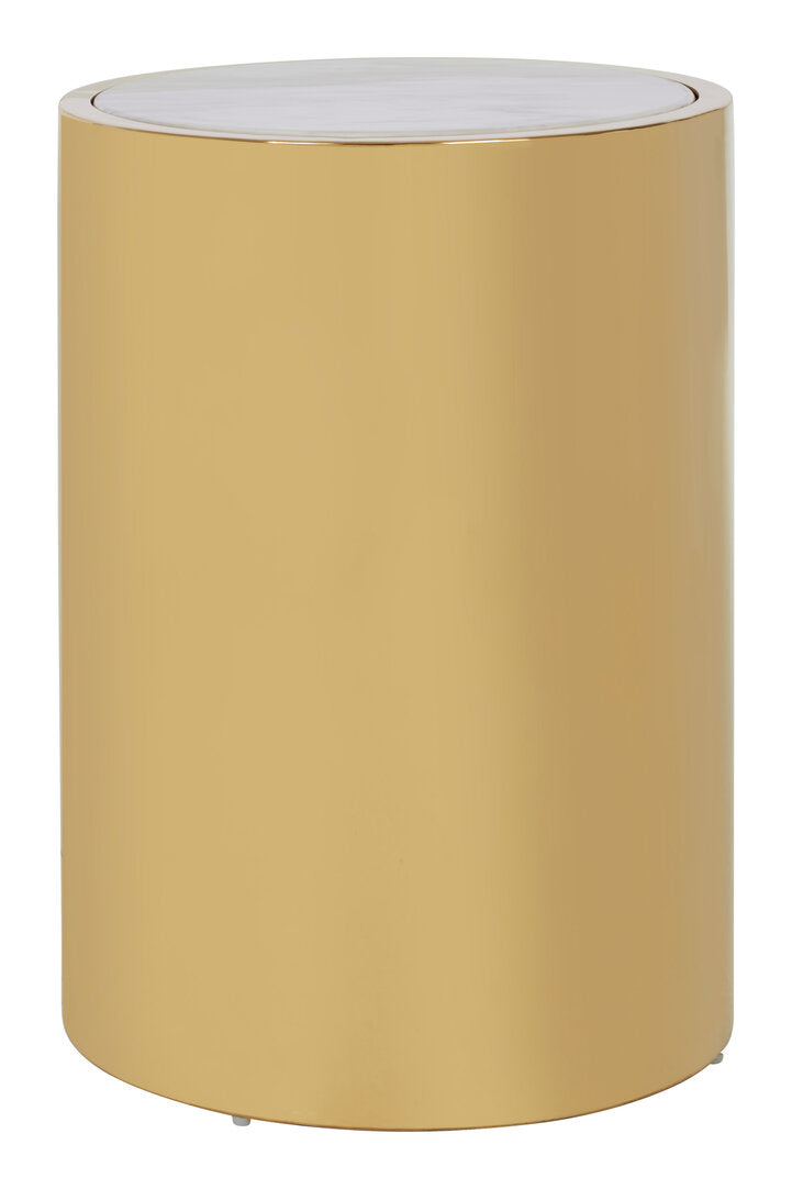 Caesar Round Side Table - Gold and Marble Effect