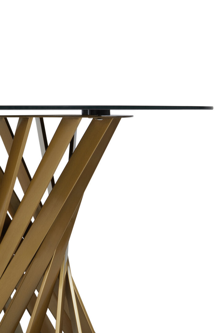 Ariselle Hourglass Dining Table - Black & Gold