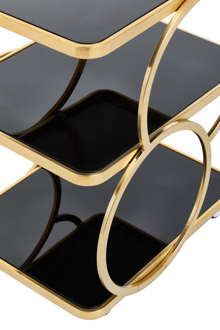 Amara Drinks Trolley - Gold & Black