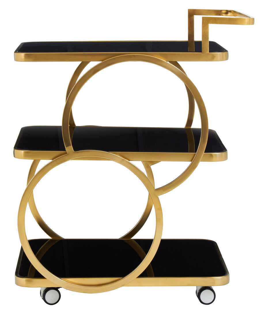 Amara Drinks Trolley - Gold & Black
