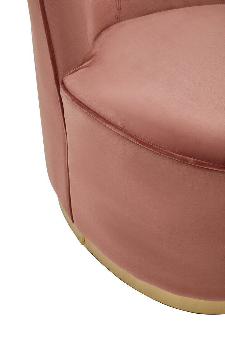 Sawyer Occasional Chair - Dust Pink & Gold