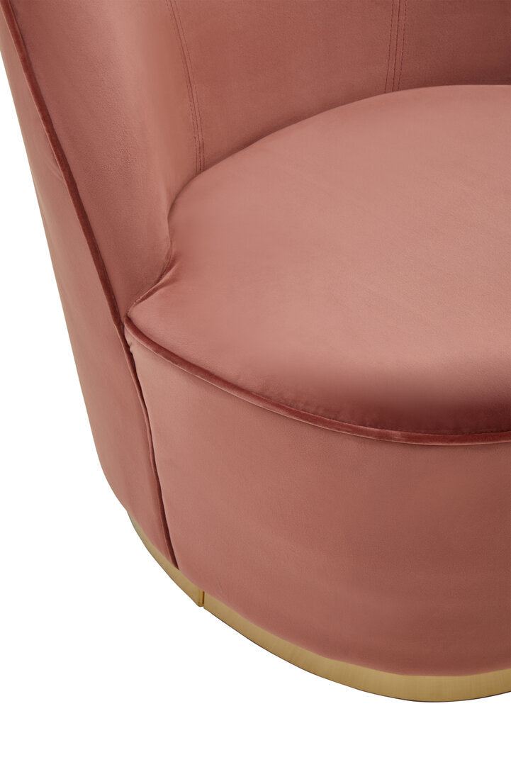 Sawyer Occasional Chair - Dust Pink & Gold