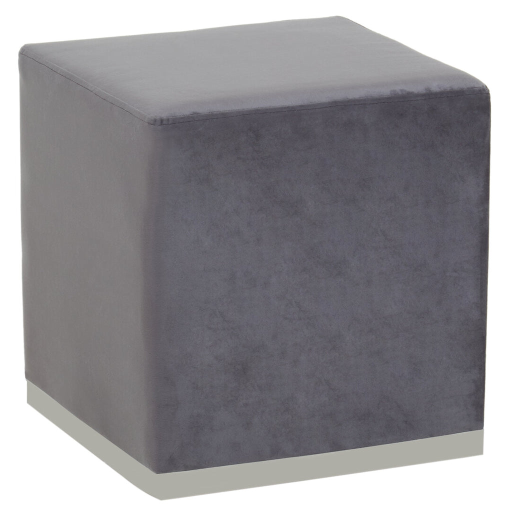 Holis Square Stool - Grey And Silver