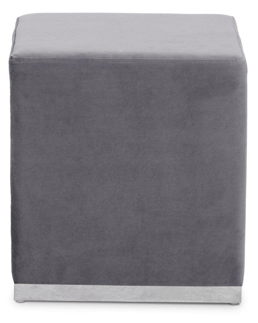 Holis Square Stool - Grey And Silver