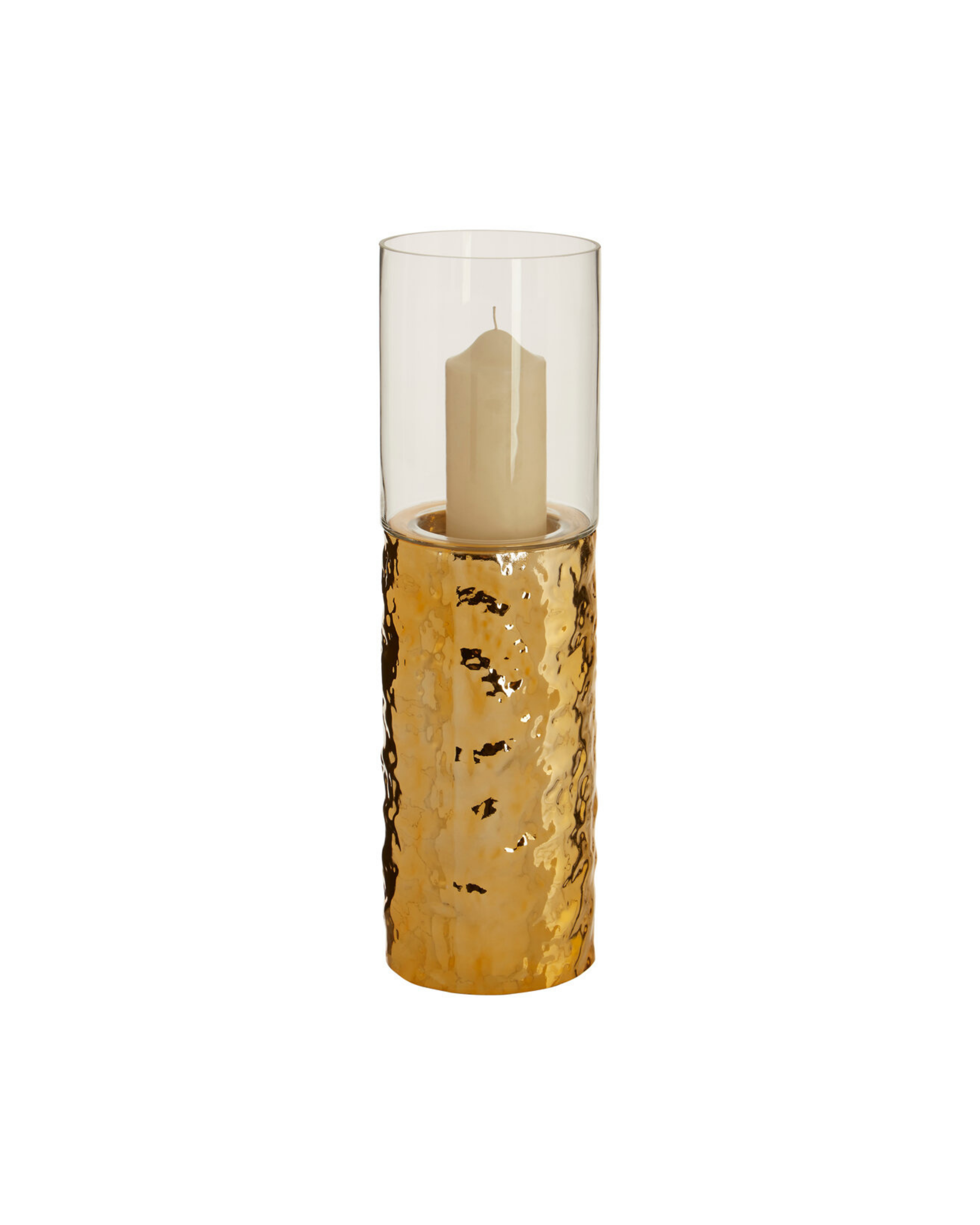 Rhea Pillar Candle Holder - Gold - Medium