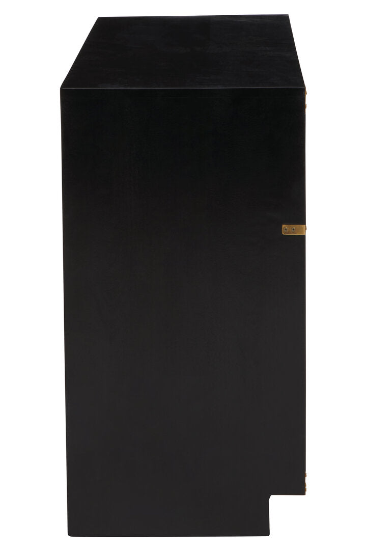 Holland Two Drawer Console Table - Black Mango Wood