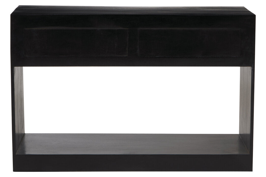 Holland Two Drawer Console Table - Black Mango Wood