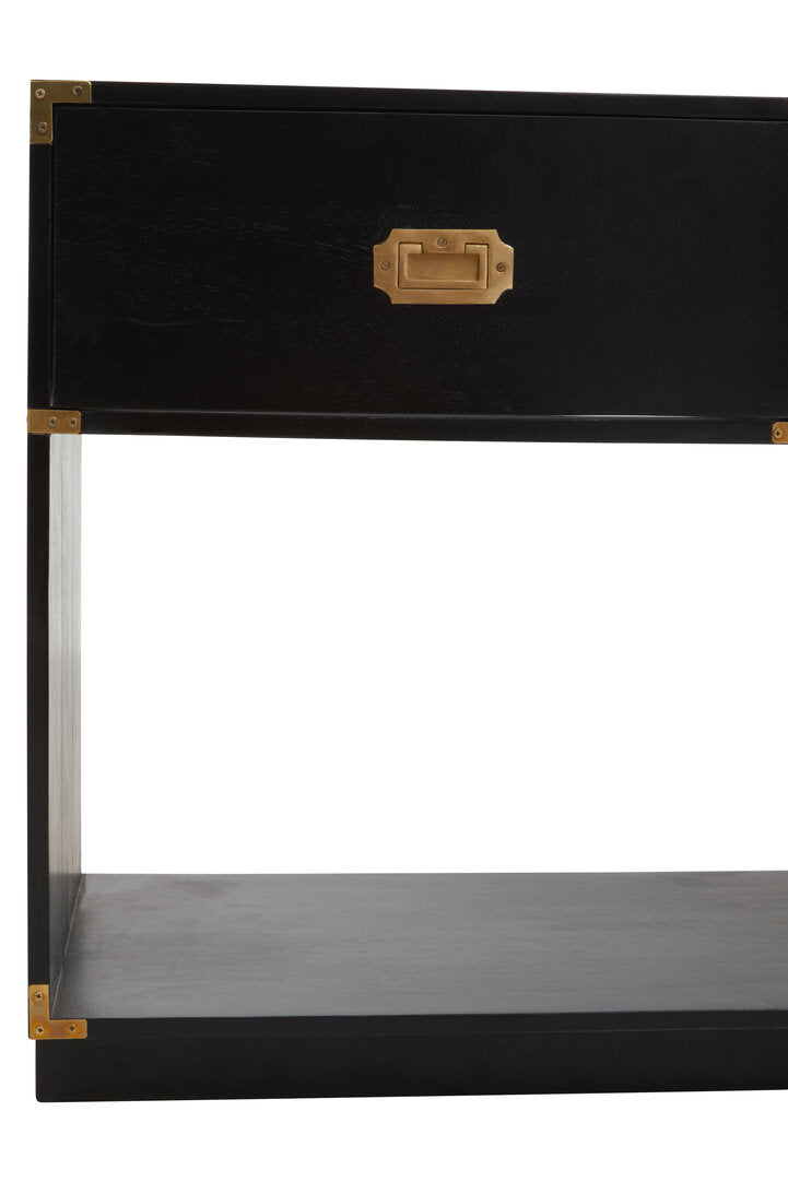Holland Two Drawer Console Table - Black Mango Wood