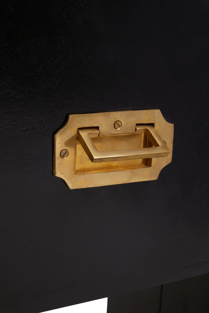 Holland Two Drawer Console Table - Black Mango Wood