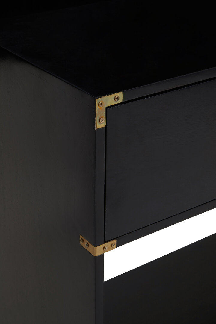 Holland Two Drawer Console Table - Black Mango Wood