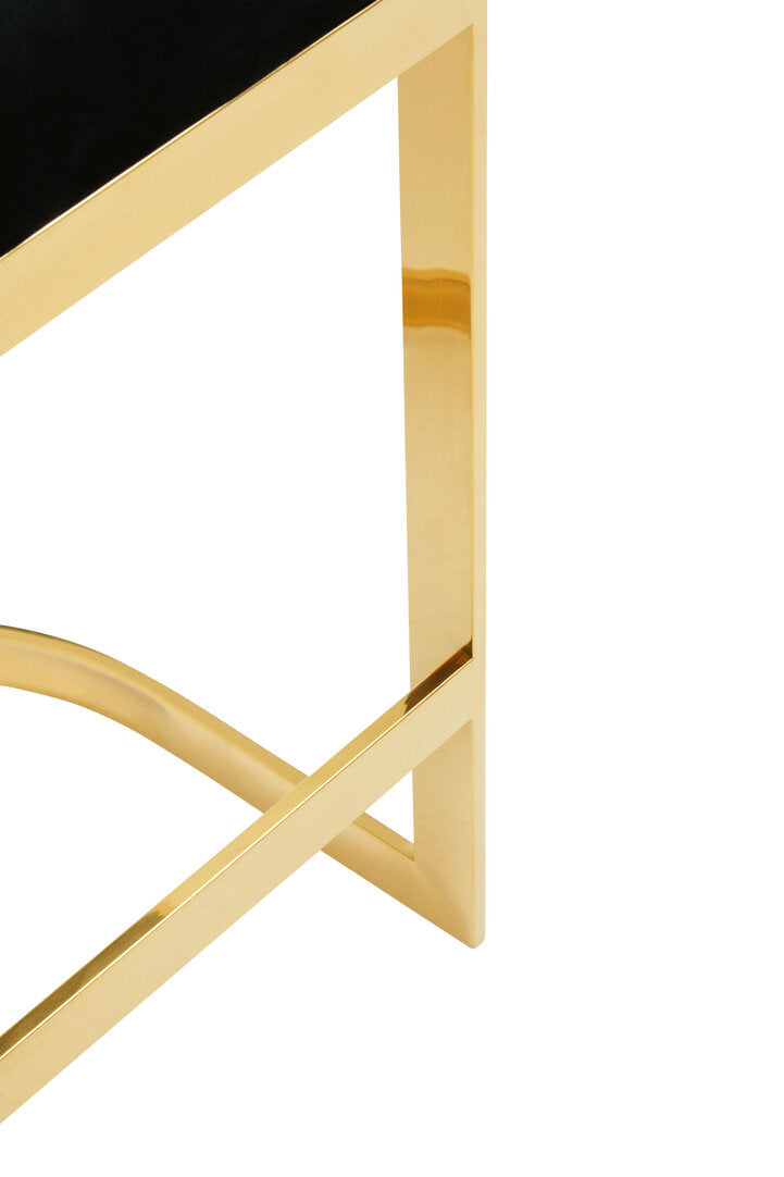 Senta Bar Chair - Gold & Black Velvet
