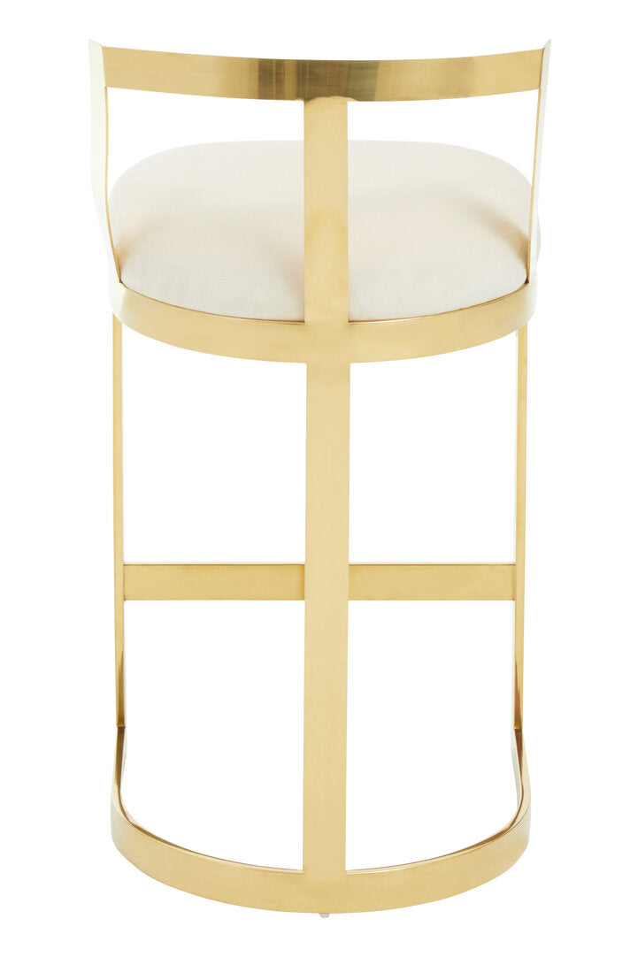 Senta Bar Chair - Gold & Ivory Velvet