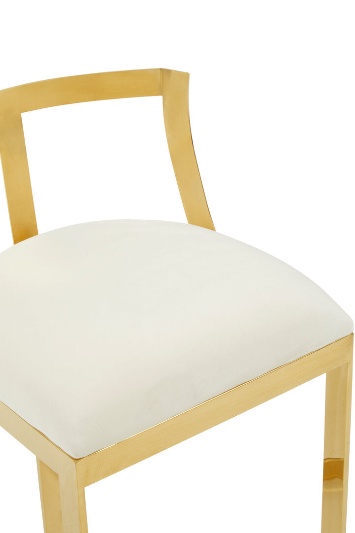 Senta Bar Chair - Gold & Ivory Velvet